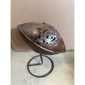 Miami Dolphins Brass Metal Football With Stand Vintage Collectible RARE